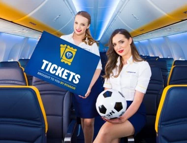 Σε προσφορά στα εισιτήρια αγώνων από την RYANAIR.COM